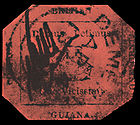 British Guiana 1 Cent Magenta Stamp, 1856
