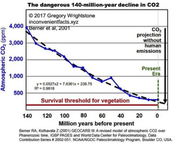 CO2 140M-Year Decline