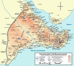 Map of Constantinople in Byzantine Era
