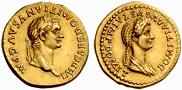 Roman Emperor Domitian (51-96) and Empress Domitia Longinus (53-130)