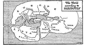 Map of the World According to Herodotus (-484 to -425)