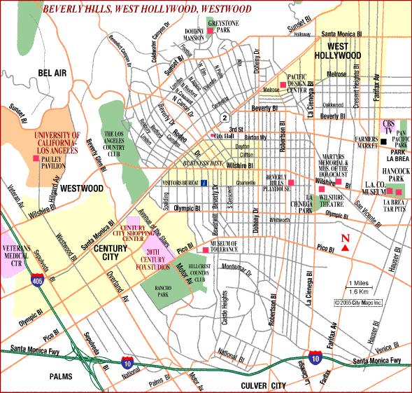 Hollywood/Beverly Hills Map