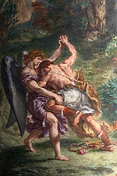 'Jacob Wrestling with Angel' by Eugene Delacroix