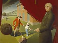 'Parson Mason Locke Weems (1759-1825) and the story of Washington Chopping Down the Cherry Tree', Grant Wood (1891-1942), 1939