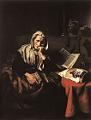 'Old Woman Dozing' by Nicolaes Maes, 1656