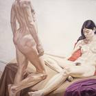 'Male and Female Nudes with Red and Purple Drape' by Philip Pearlstein (1924-), 1968