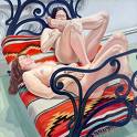 'Two Female Nudes on Cast Iron Bed' by Philip Pearlstein (1924-), 1968