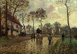 'Stage Coach at Louveciennes' by Camille Pissarro (1830-1903), 1870