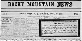 Rocky Mountain News, 1859
