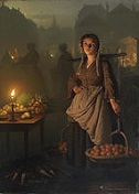 'Market by Candlelight' by Petrus van Schendel (1806-70), 1869