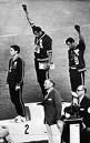 Tommie Smith (1944-) and John Carlos (1945-) of the U.S., and Peter Norman (1942-2006) of Australia on Oct. 16, 1968 at the 1968 XIX Summer Olympics