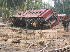 Sri Lanka Tsunami Train Wreck, Dec. 26, 2004