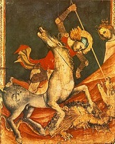 'St. George and the Dragon' by Vitale da Bologna (1289-1369), 1350
